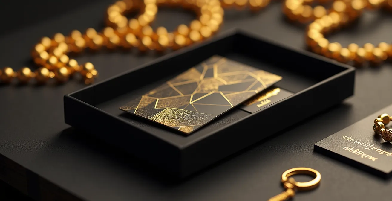 Elegante Geschenkbox mit QR-Code für Gold-Token-Übertragung