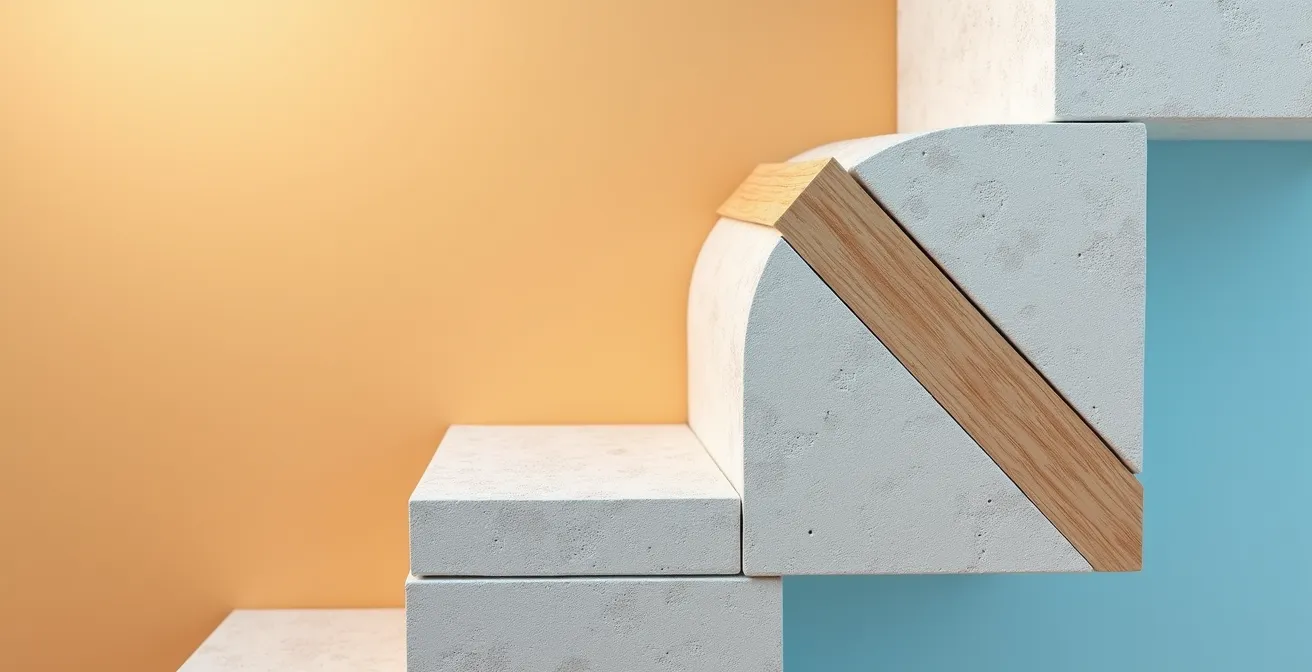 Metaphorische Darstellung der Hautstruktur als Fachwerkhaus-Architektur