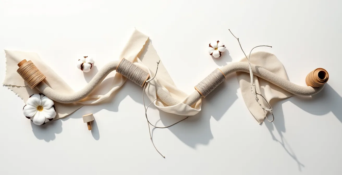 Transparente Darstellung einer ethischen Modekette von Faser bis Verkauf